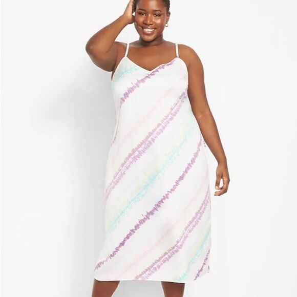 Lane Bryant Dresses & Skirts - NWT lane Bryant v-neck cami slip dress tie dye